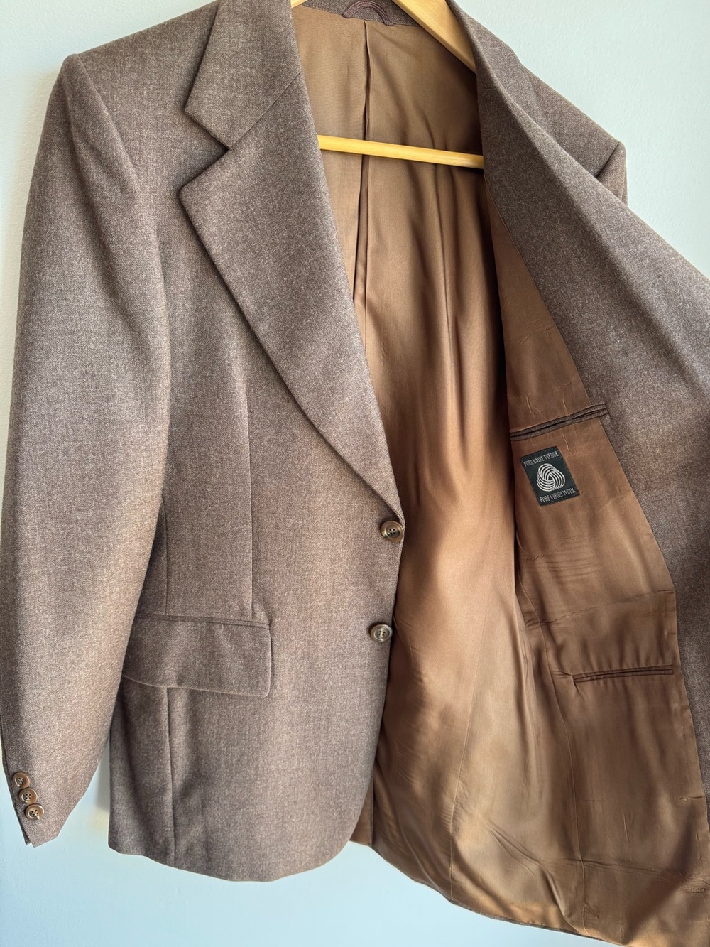 Vintage 70s Eaton Brown Wool 3 Piece Suit Mens 38R 32x29.5 Blazer Vest Trousers - Picture 5 of 16